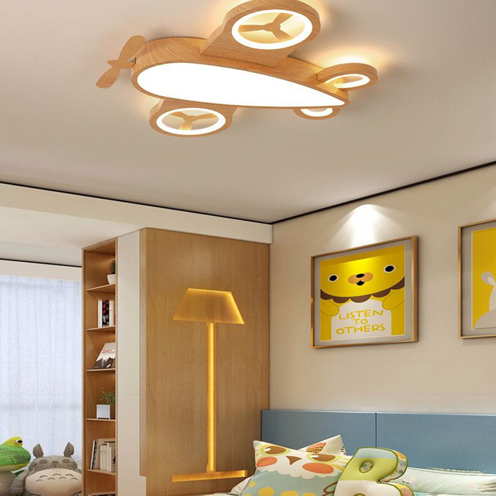 Muto Pumpkin Art Deco Ceiling Light, Metal & Wood, 52cm or 66cm | Wood or Dark Wood | Warm, 3-Temp or Dimmable
