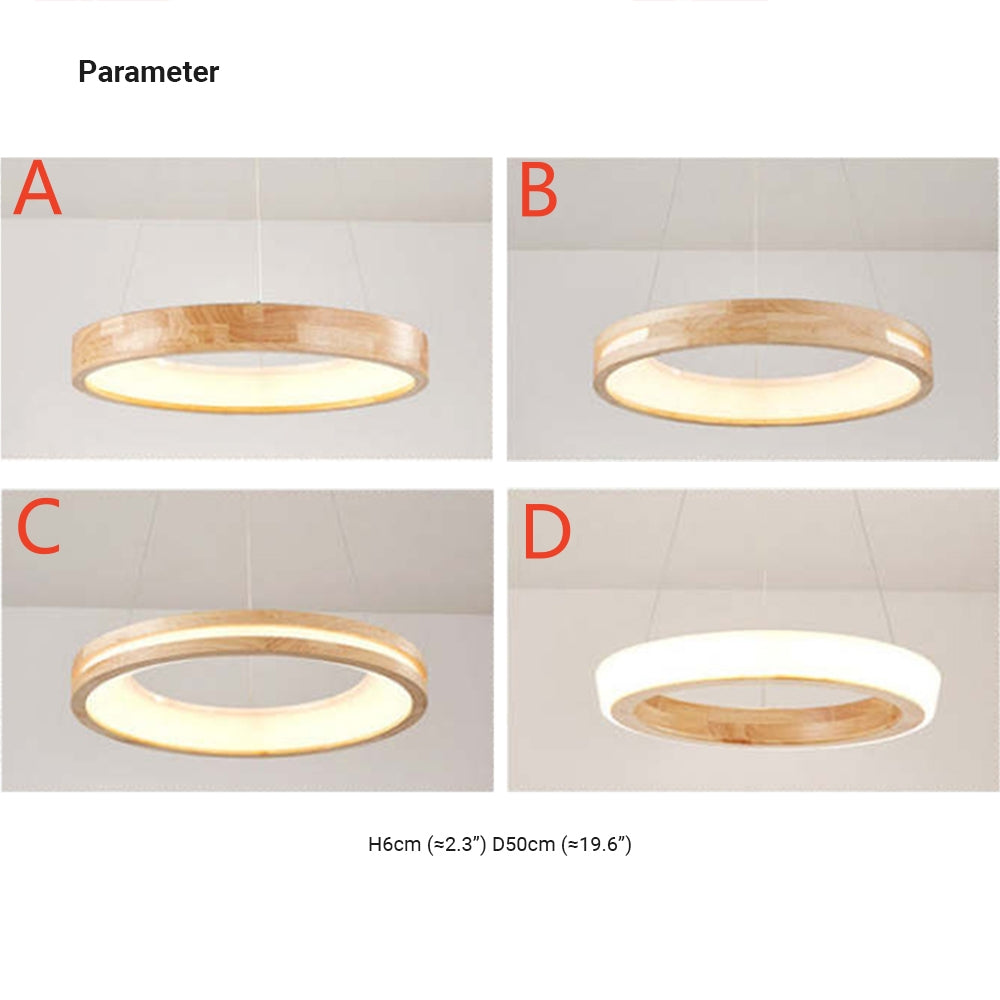 Muto Modern Wood LED Pendant Light | Model A/B/C/D