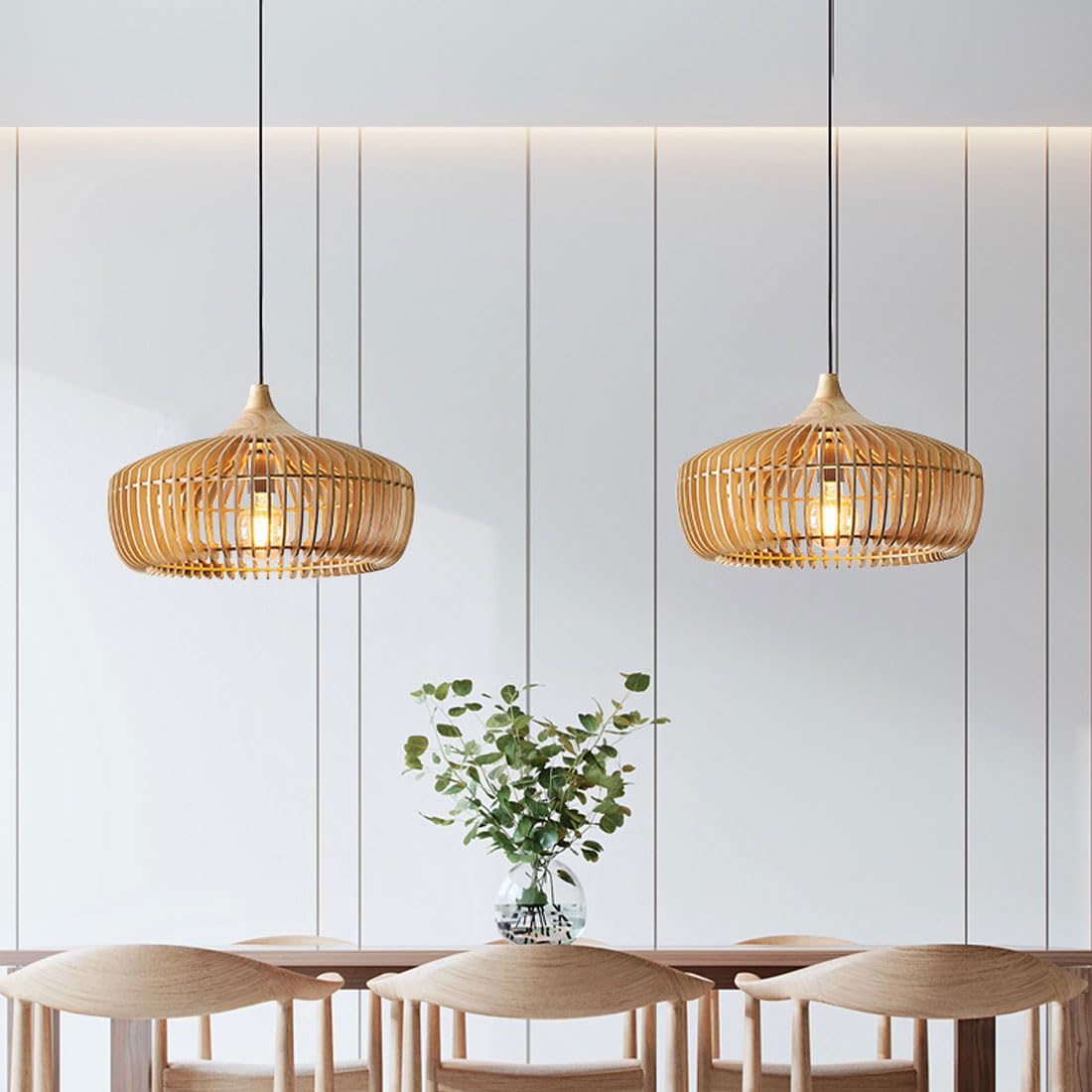 Muto Nordic Dome Pendant Light | Wood/Walnut