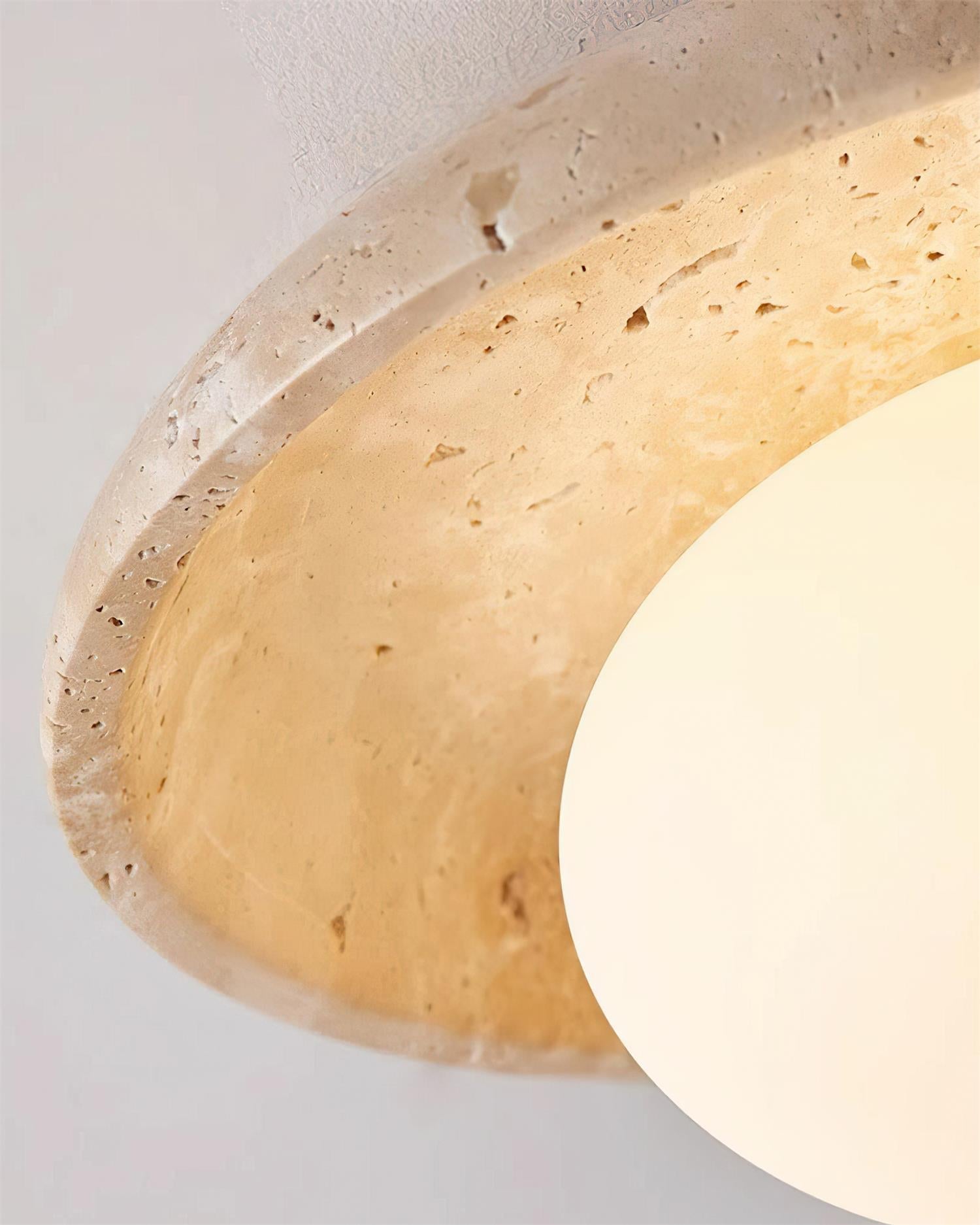 Mylie | Travertine Ceiling Light with Wood Canopy | Elegant Design for Modern Spaces 5