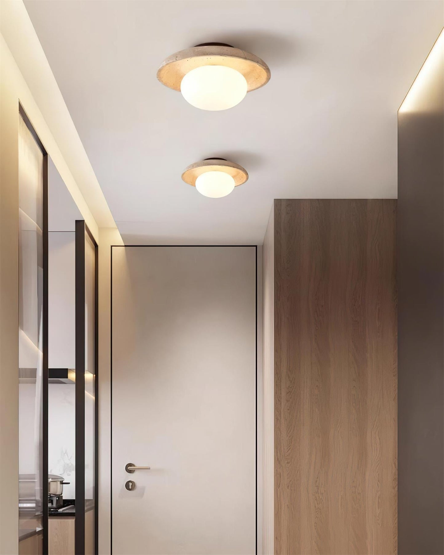 Mylie | Travertine Ceiling Light with Wood Canopy | Elegant Design for Modern Spaces 7