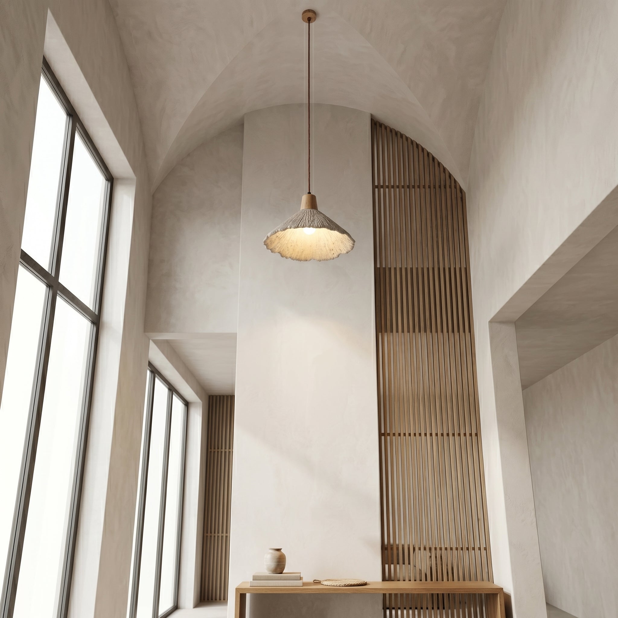 Natural Glow Textured Pendant Light | 3 Sizes | Beige