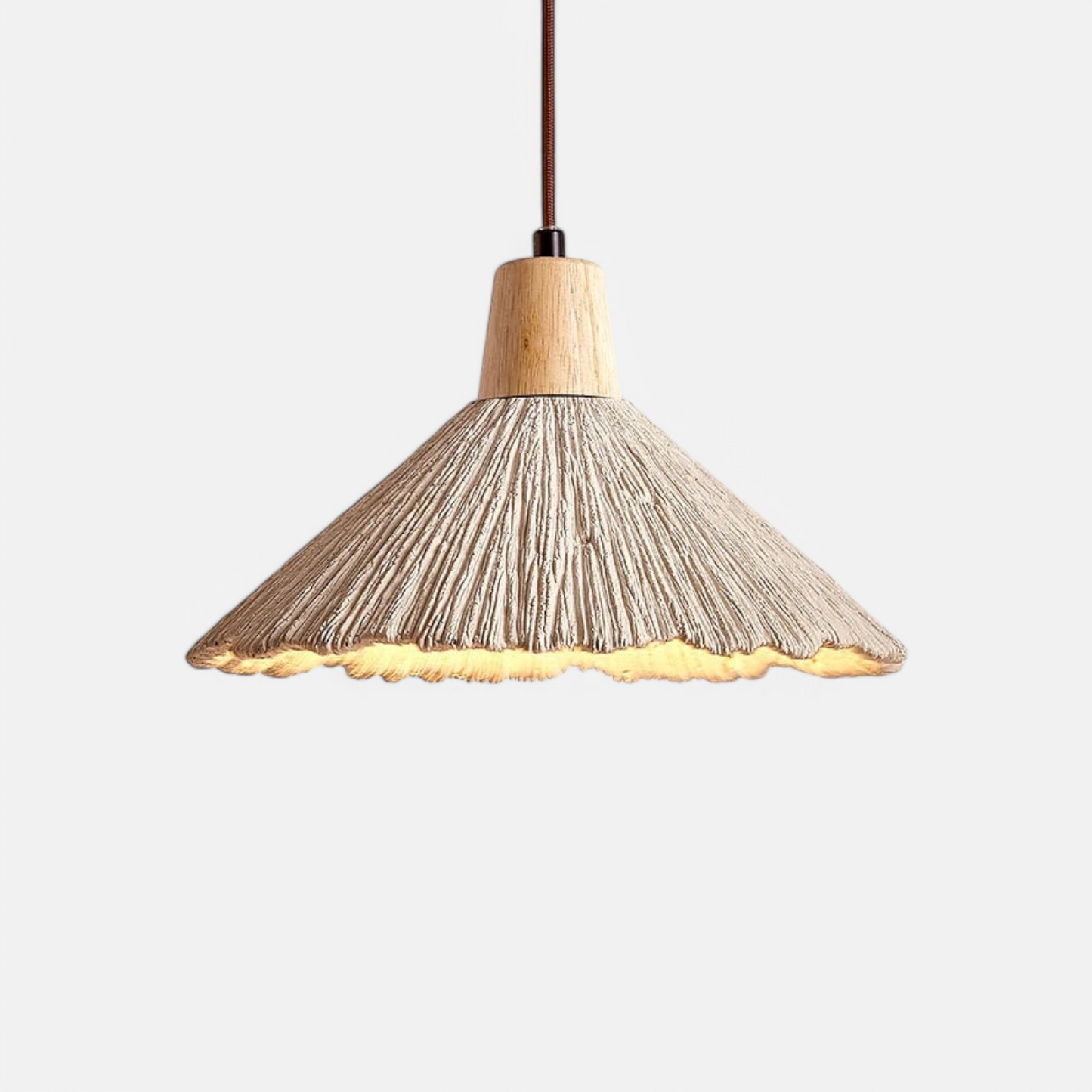 Natural Glow | Pendant Light with Textured Shade & Adjustable Height | Stylish Kitchen Pendant Lighting for Warm Ambiance 6