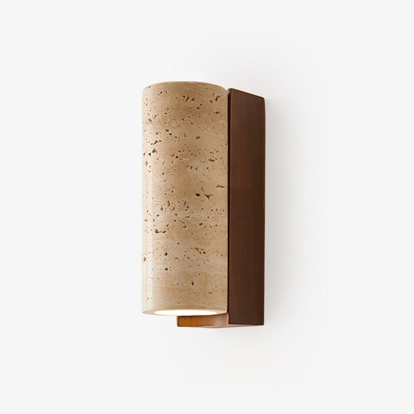 Natural Travertine Wall Lamp with Warm Wood Accents | Elegant Wall Lights for Serene Bedroom and Hallway Lighting 8