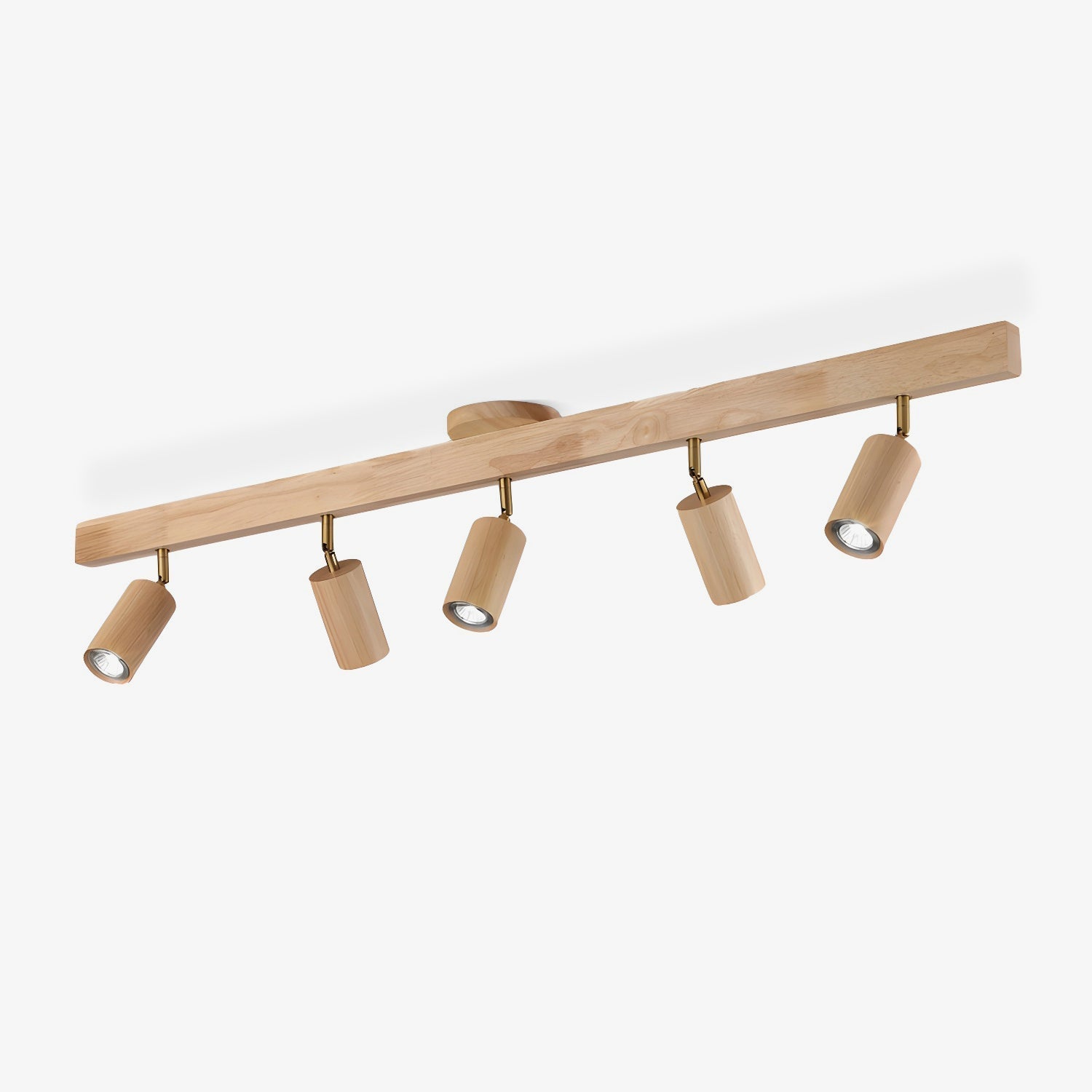 Solara Natural Wood Beam Spotlight Ceiling Lamp