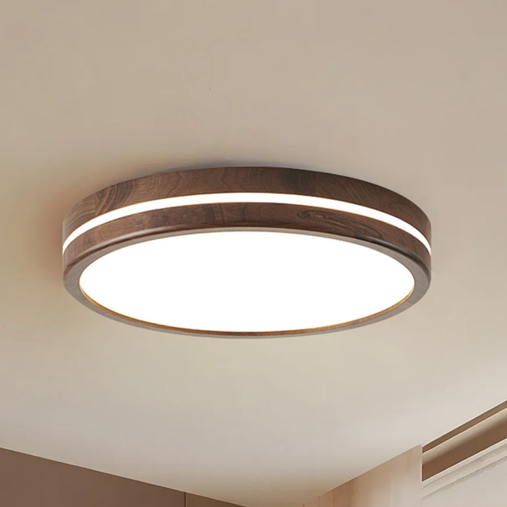 Naturalis | Elegant Minimalist Flush Mount Ceiling Light in Wood and Acrylic 0