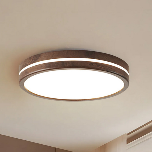 Naturalis | Elegant Minimalist Flush Mount Ceiling Light in Wood and Acrylic 0