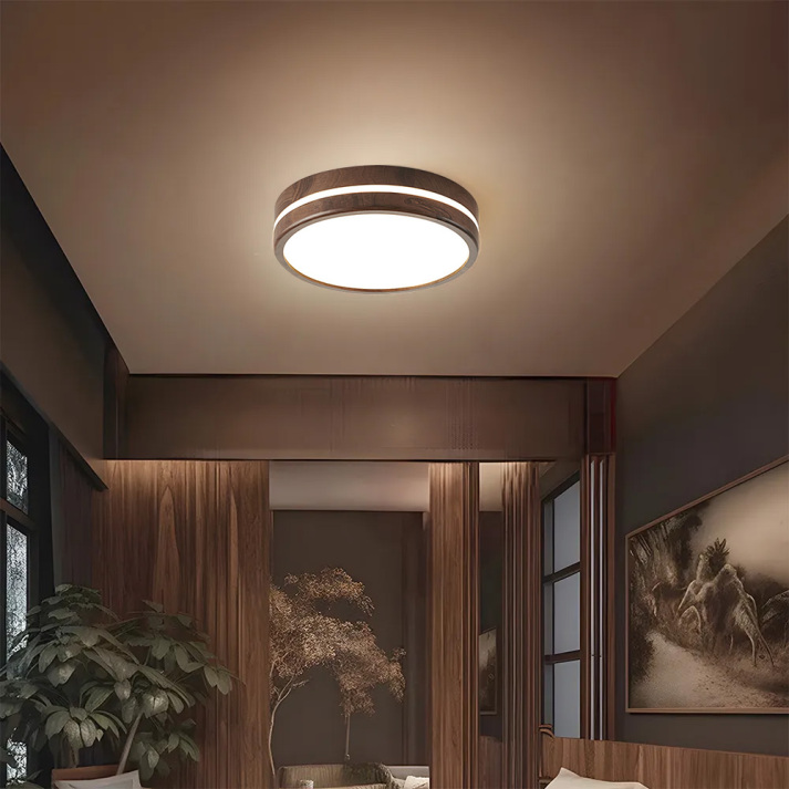 Naturalis | Elegant Minimalist Flush Mount Ceiling Light in Wood and Acrylic 3