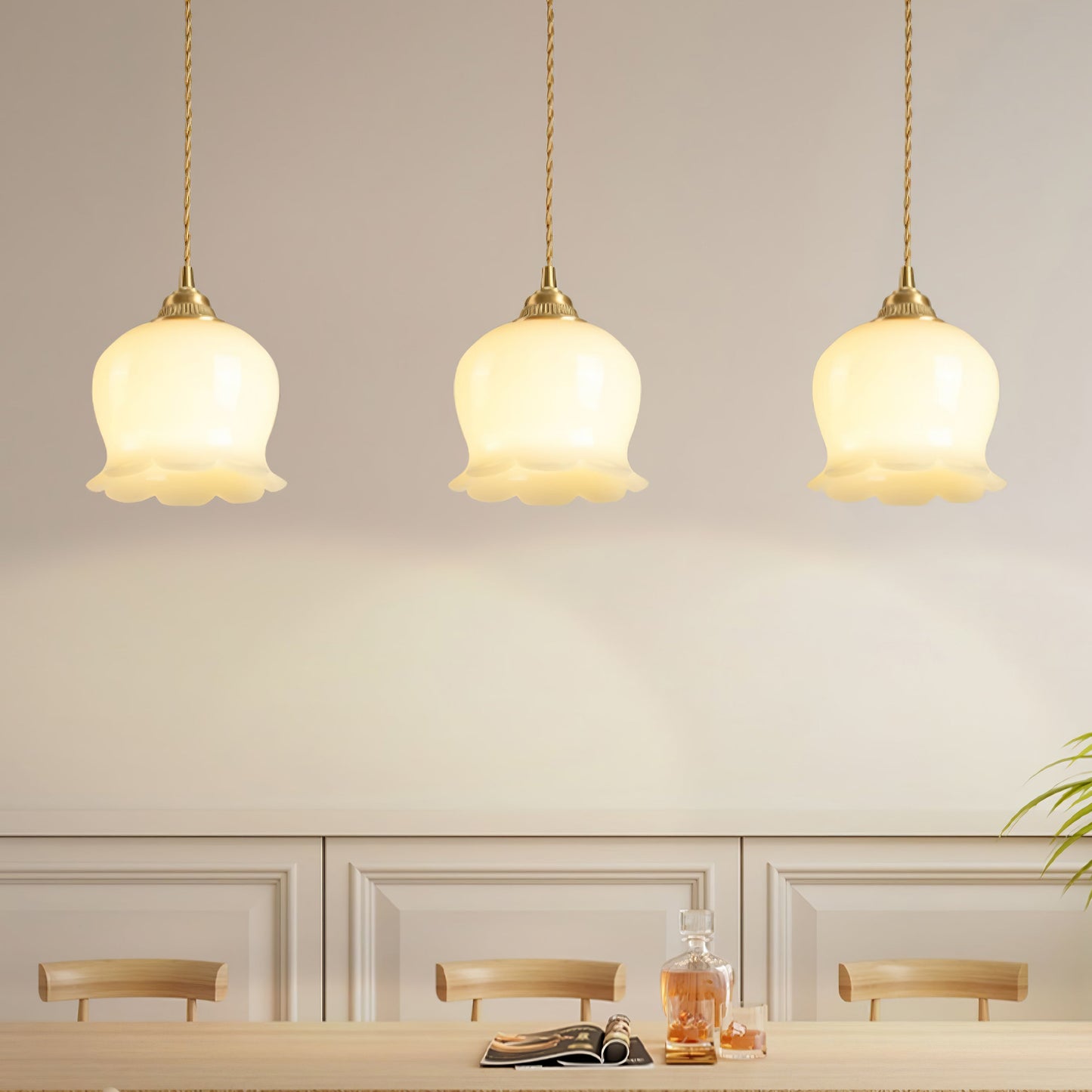 Nature's Glow | Pendant Lamp with Adjustable Height & Floral Design | Elegant Lighting for Serene Ambiance 3