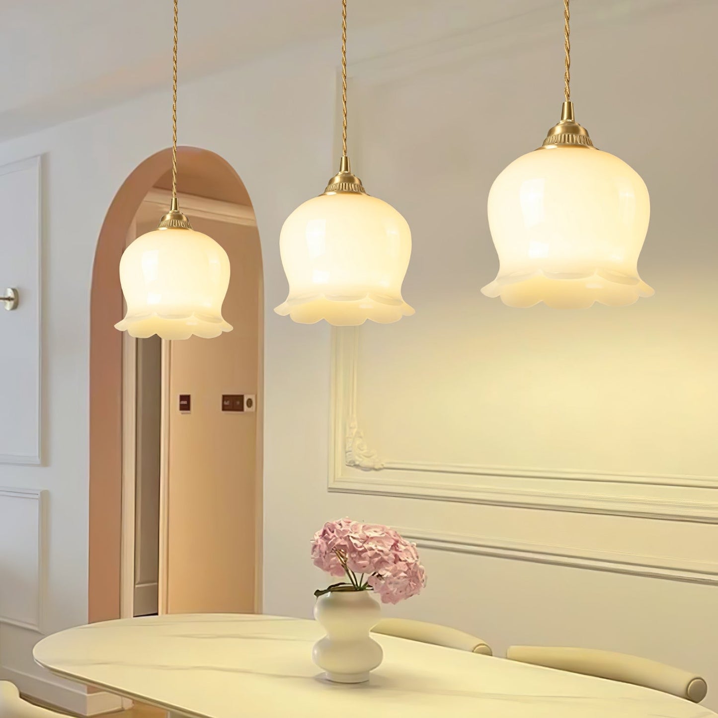 Nature's Glow | Pendant Lamp with Adjustable Height & Floral Design | Elegant Lighting for Serene Ambiance 4