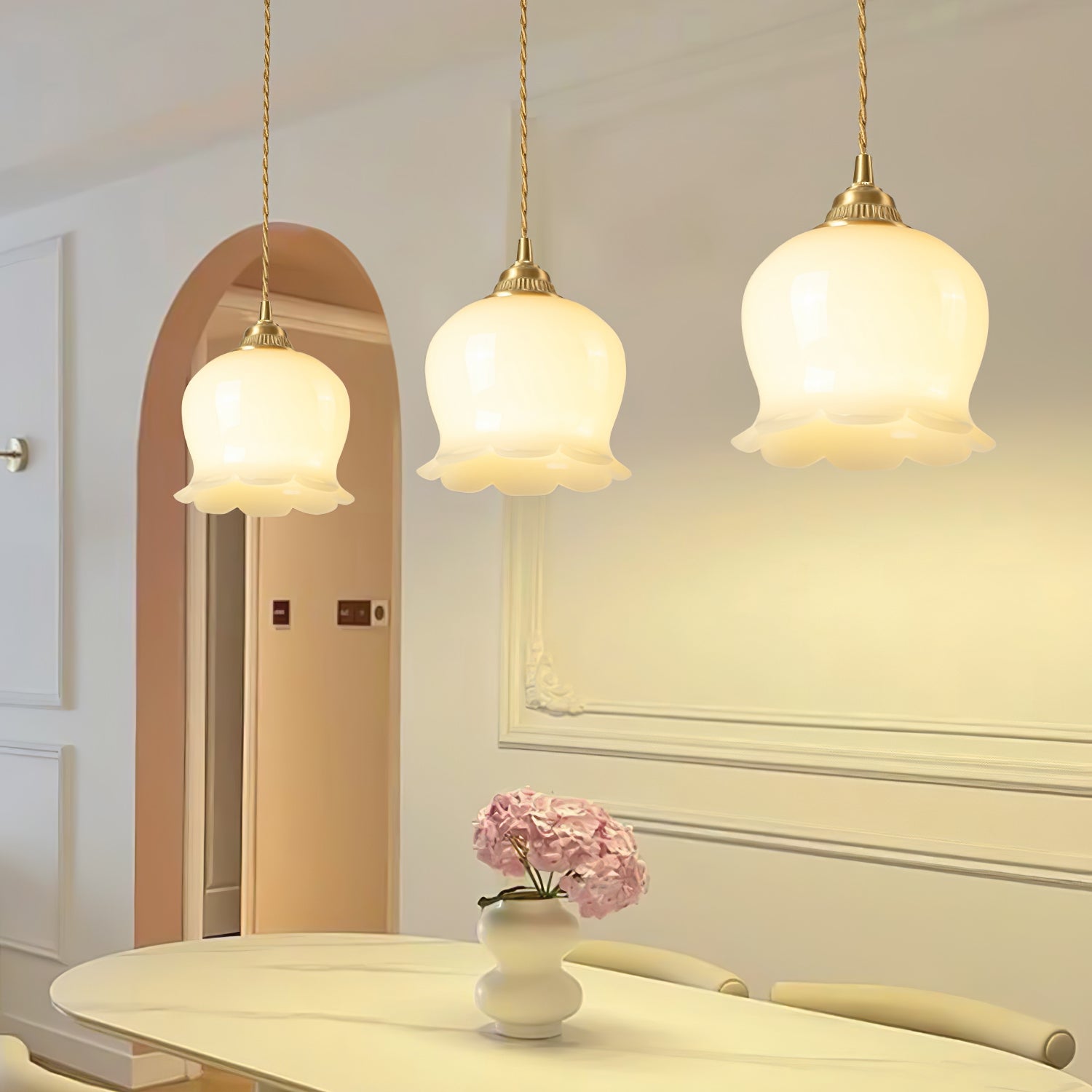 Nature's Glow | Pendant Lamp with Adjustable Height & Floral Design | Elegant Lighting for Serene Ambiance 4