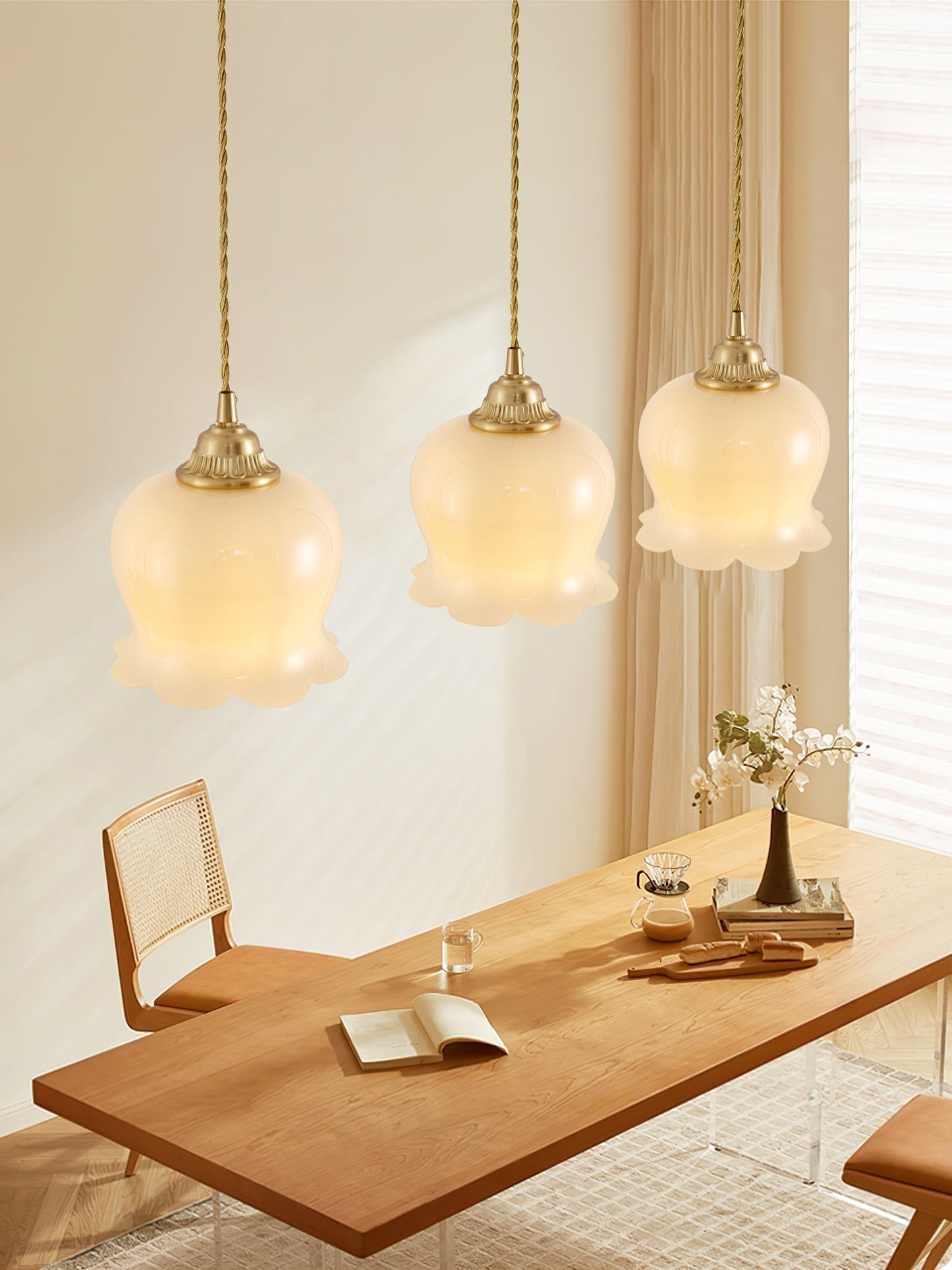 Nature's Glow | Pendant Lamp with Adjustable Height & Floral Design | Elegant Lighting for Serene Ambiance 5