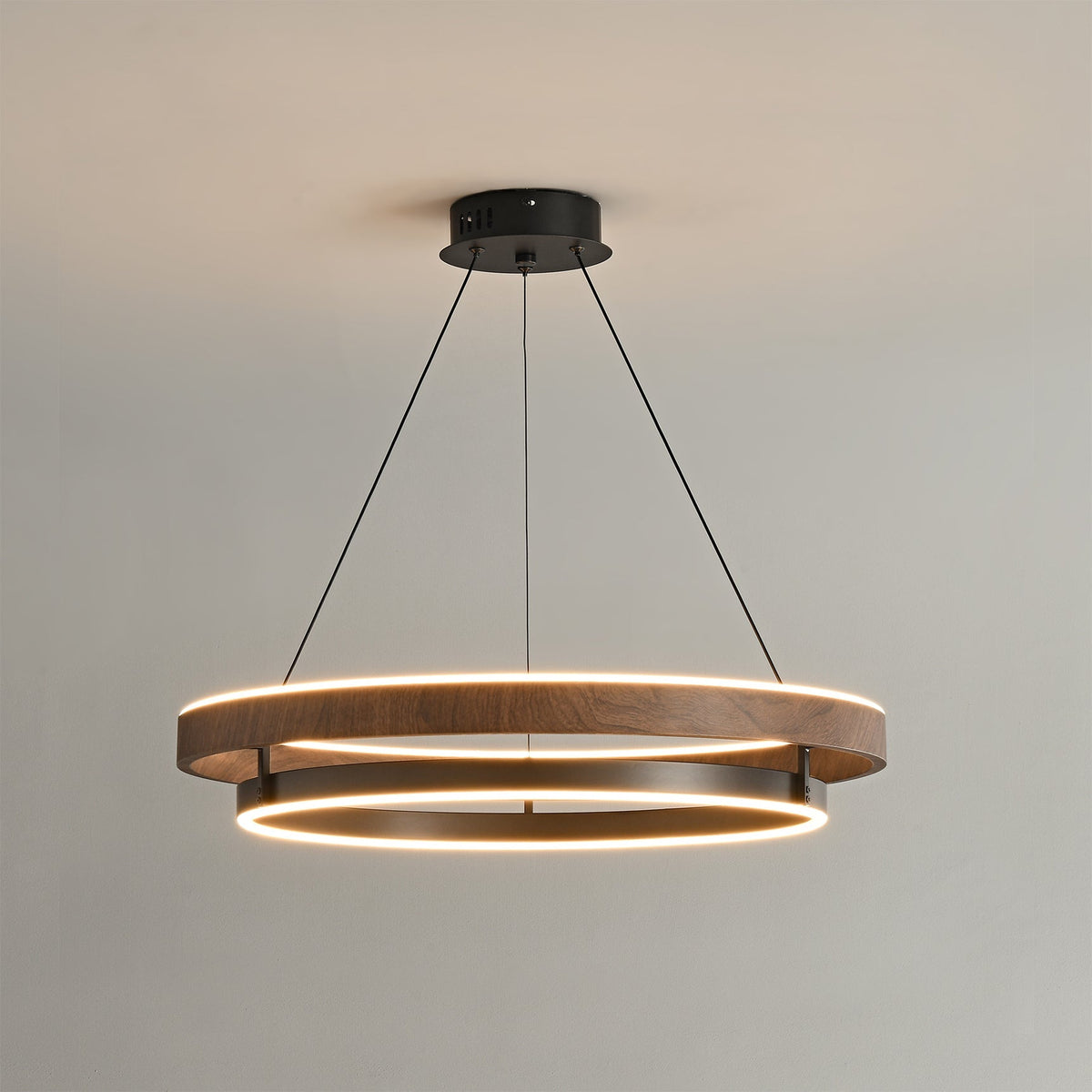 Niseko Chandelier Double Ring Design With LED Glow