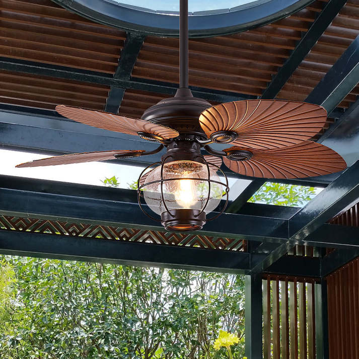 Nocturna | Elegant Vintage Black Outdoor Ceiling Fan with Lights 0