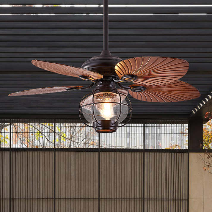 Nocturna | Elegant Vintage Black Outdoor Ceiling Fan with Lights 1