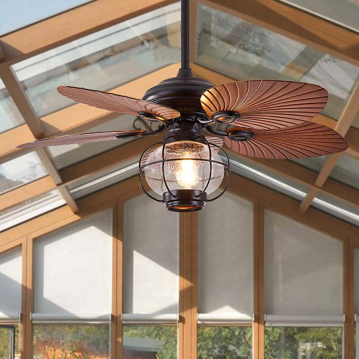 Nocturna | Elegant Vintage Black Outdoor Ceiling Fan with Lights 2