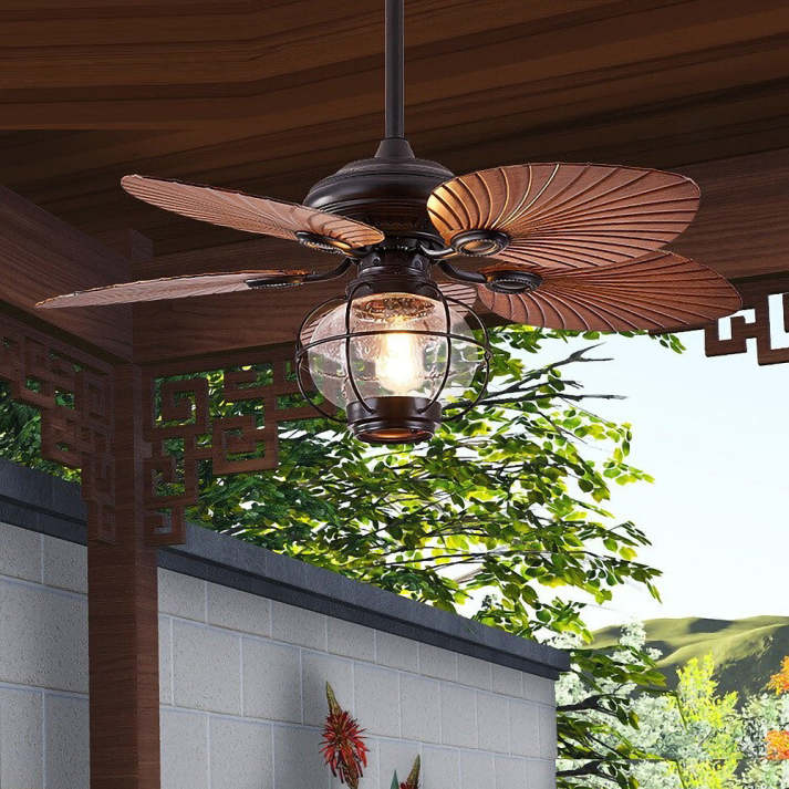 Nocturna | Elegant Vintage Black Outdoor Ceiling Fan with Lights 3