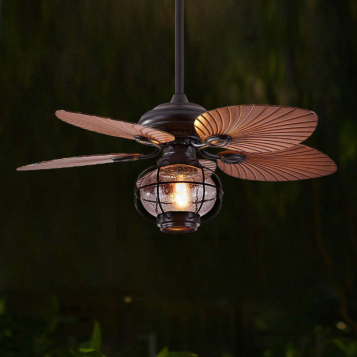 Nocturna | Elegant Vintage Black Outdoor Ceiling Fan with Lights 5
