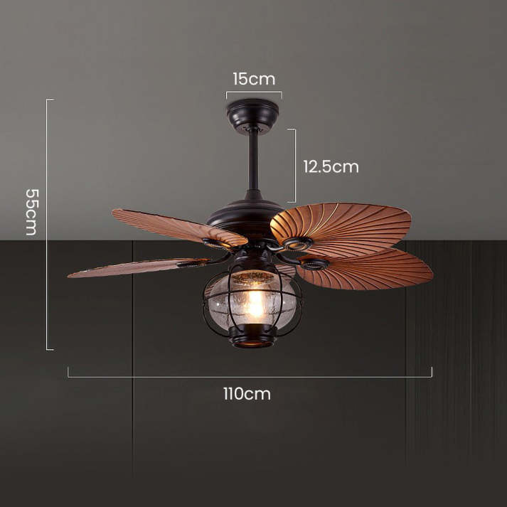 Nocturna | Elegant Vintage Black Outdoor Ceiling Fan with Lights 6