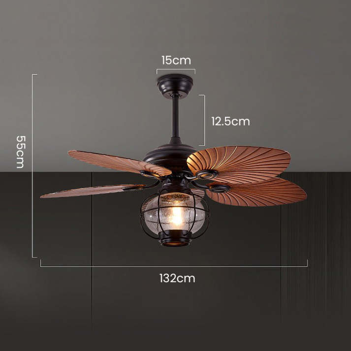 Nocturna | Elegant Vintage Black Outdoor Ceiling Fan with Lights 7