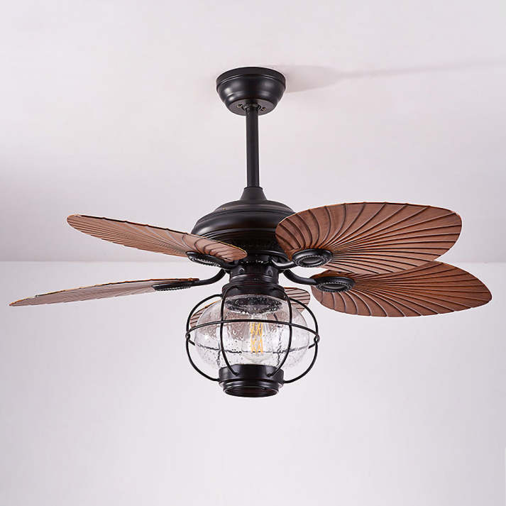 Nocturna | Elegant Vintage Black Outdoor Ceiling Fan with Lights 8