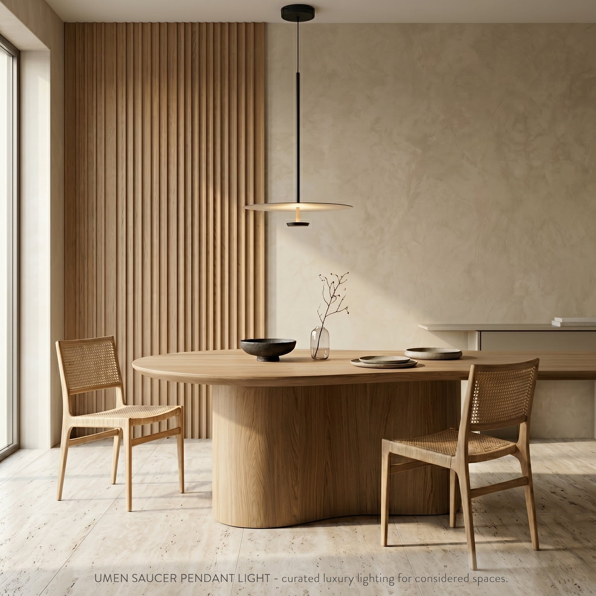 Nordic Collection | Black Pendant Light Fixture with Layered Disc Design | Soft Downward Illumination for Modern Spaces 3