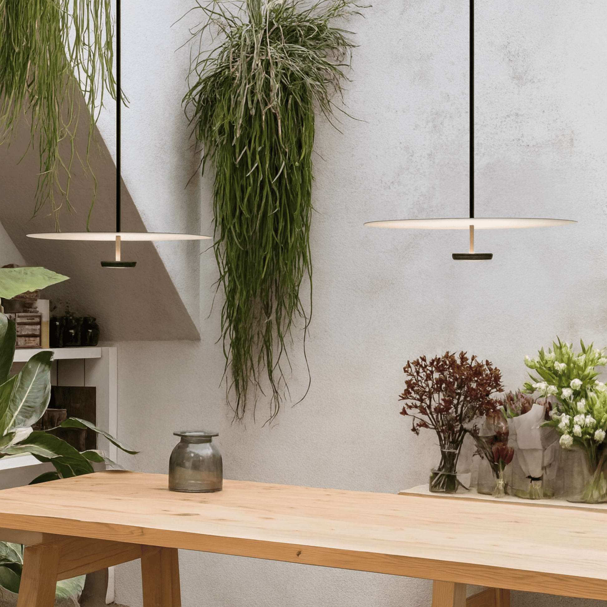 Nordic Collection | Black Pendant Light Fixture with Layered Disc Design | Soft Downward Illumination for Modern Spaces 7