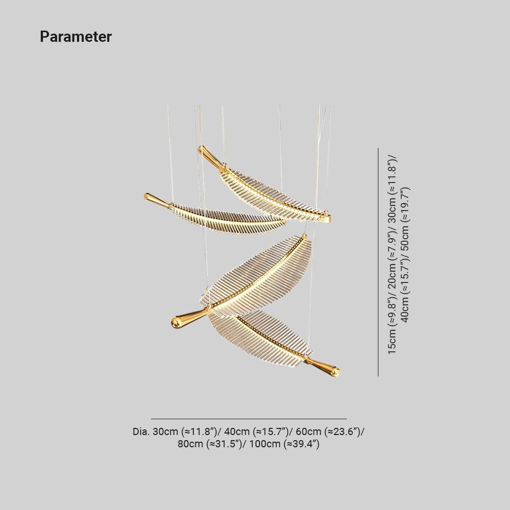 Nordic Luxury | Pendant Light with Leaf Design & Adjustable Height | Elegant Fixture for Living Room and Hotel 3