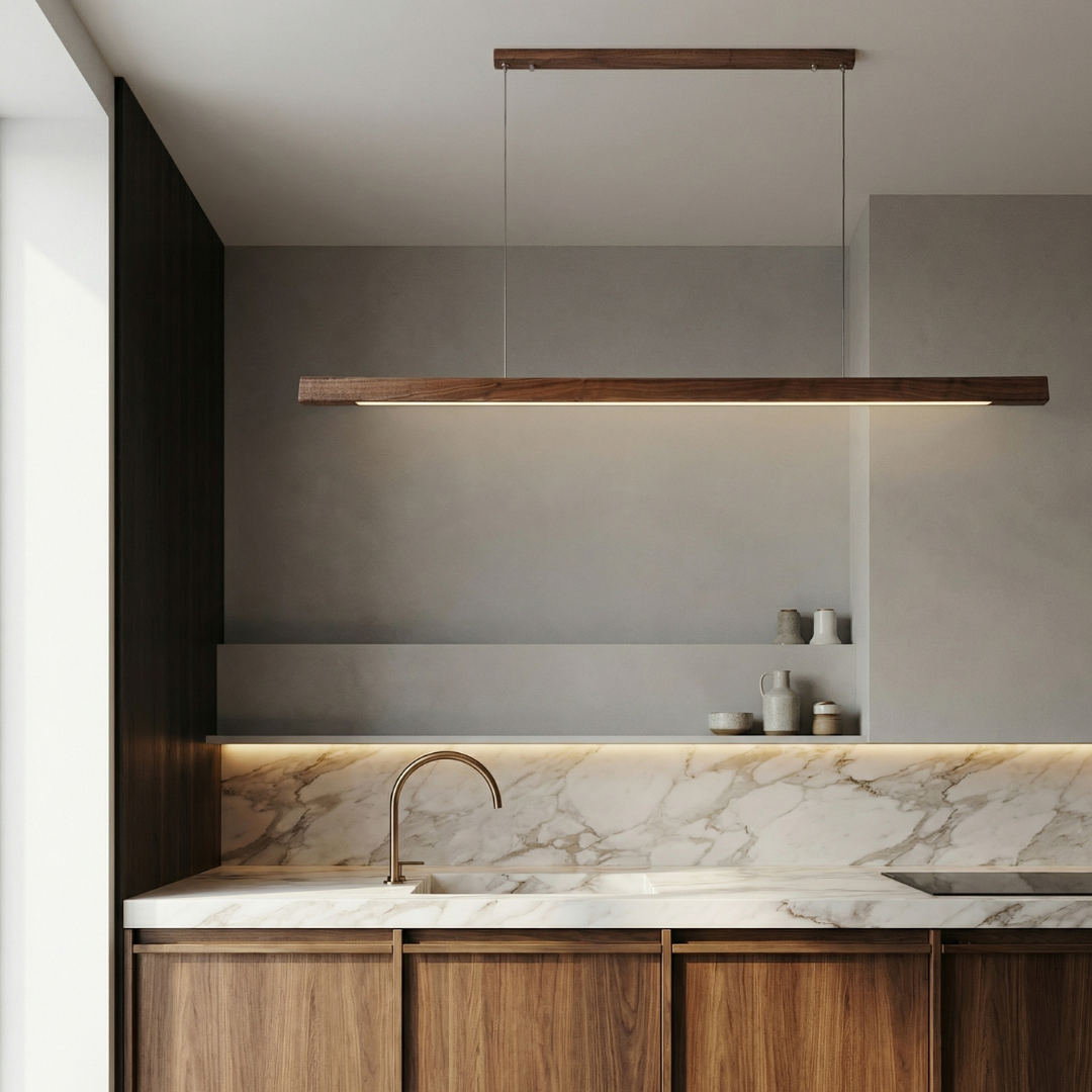Nordic Pendant Light | Wooden Design with Adjustable Color Temperature | Modern Kitchen Pendant Lighting for Versatile Illumination 3