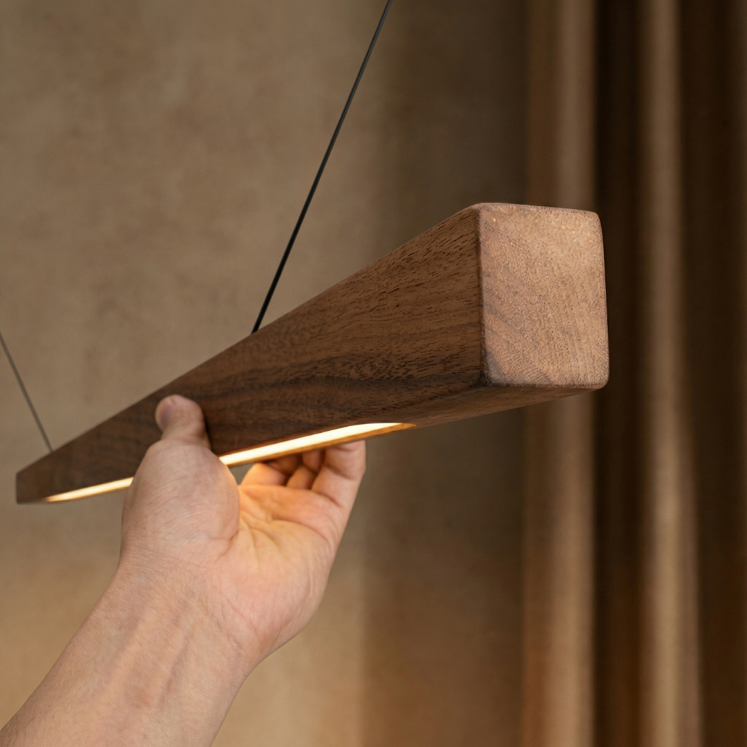 Nordic Pendant Light | Wooden Design with Adjustable Color Temperature | Modern Kitchen Pendant Lighting for Versatile Illumination 4