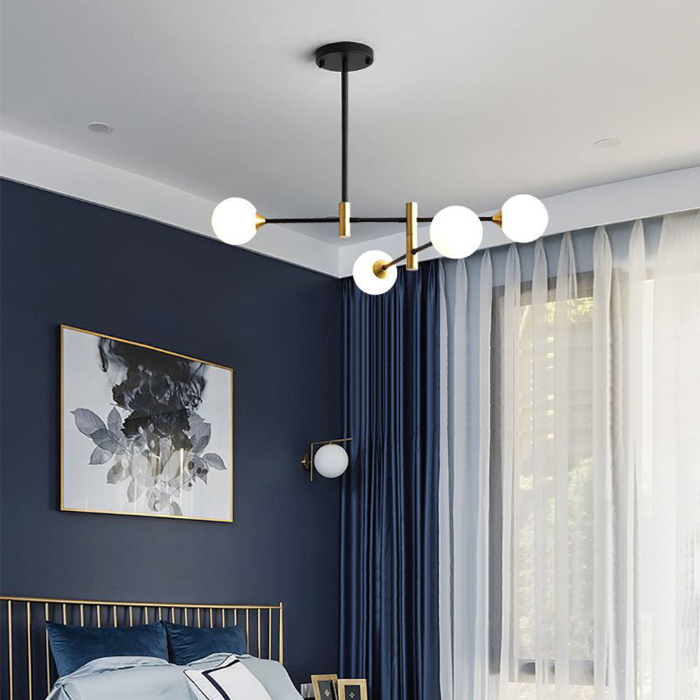 Nordic Spherical Chandelier Light with Elegant Glass Shades | Modern Design for Cozy Ambiance 0