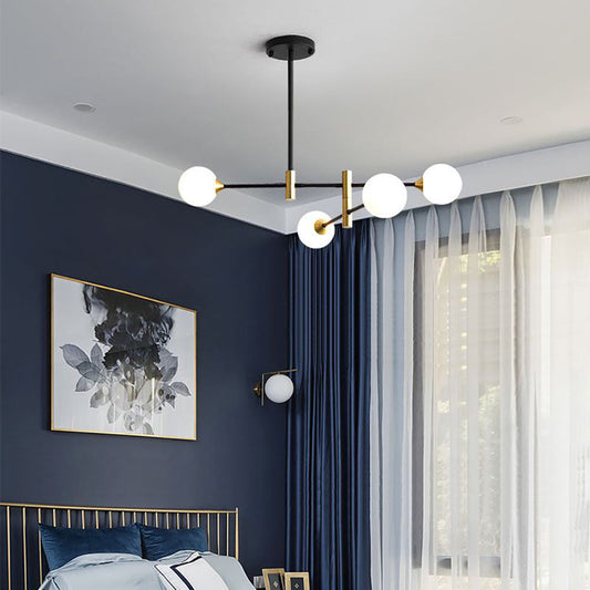 Nordic Spherical Chandelier Light with Elegant Glass Shades | Modern Design for Cozy Ambiance 0