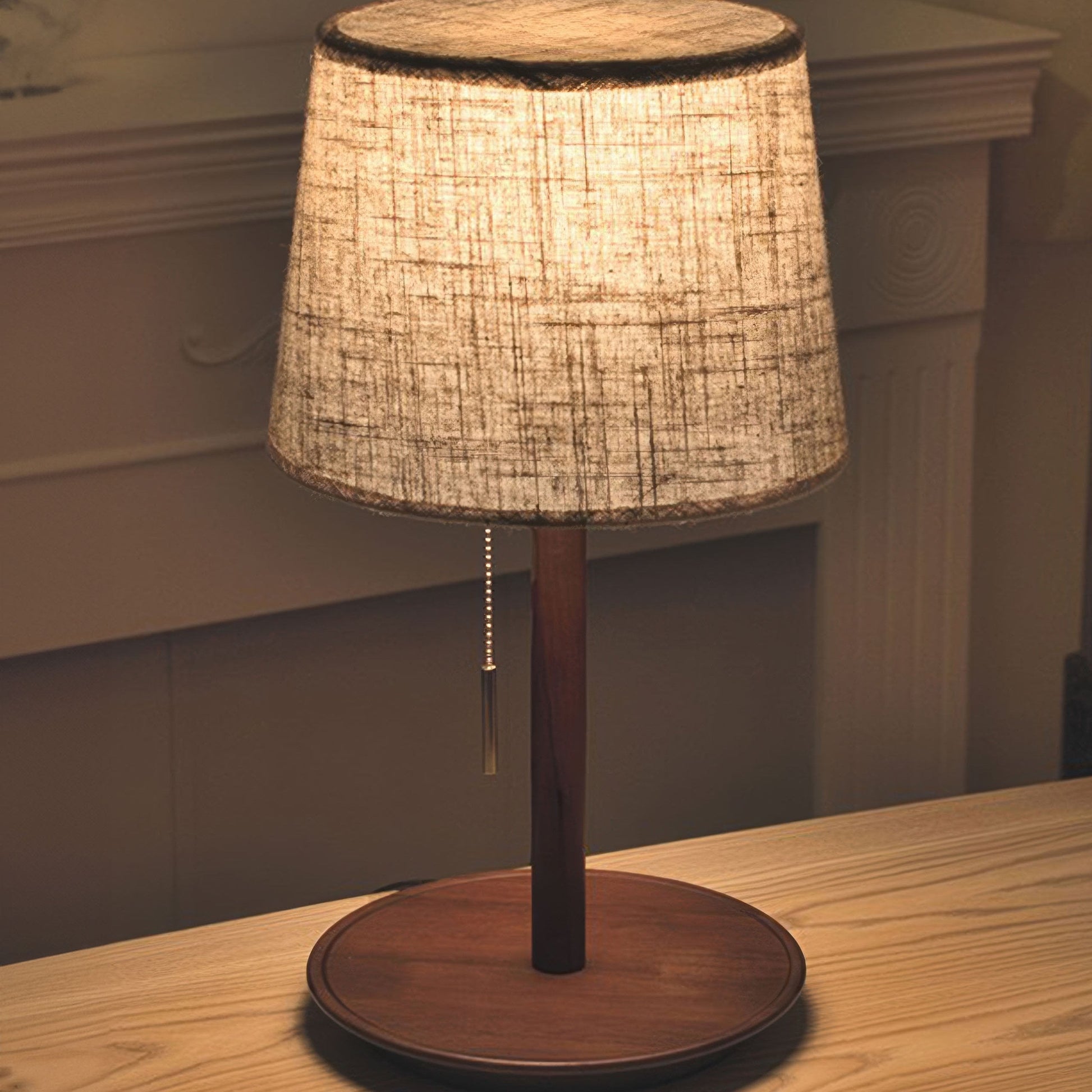 Nordic Walnut Floor Lamp with Elegant Fabric Shade & Soft LED Light for Cozy Ambiance 0