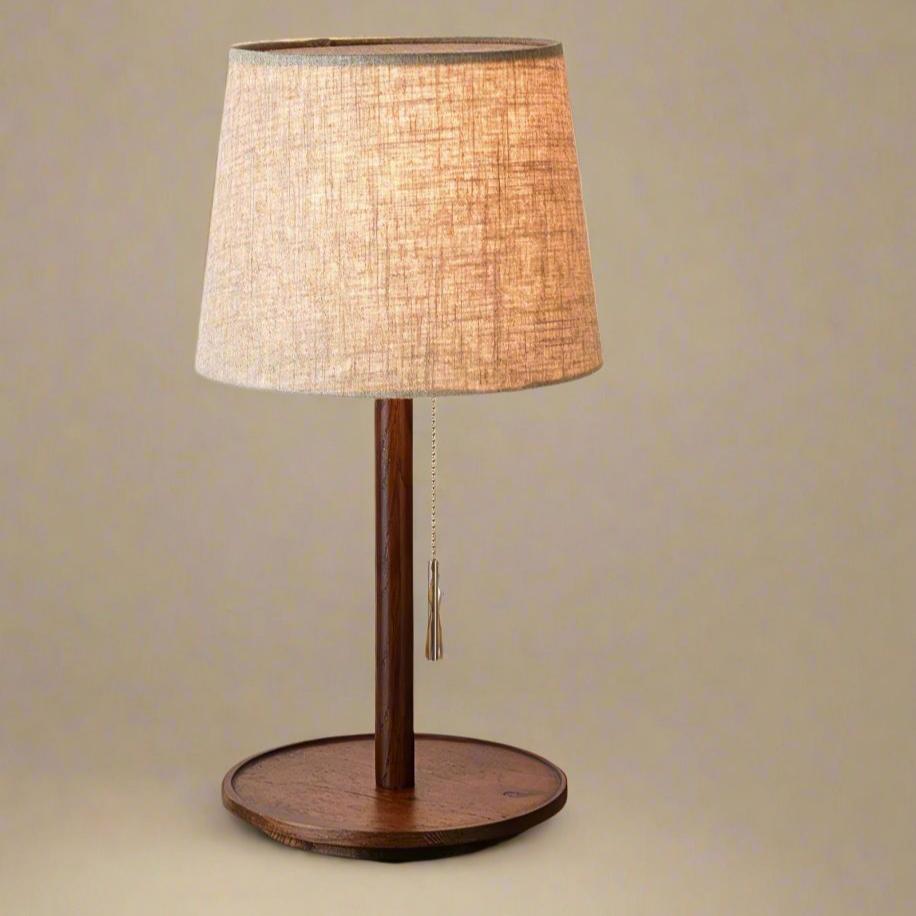 Nordic Walnut Floor Lamp with Elegant Fabric Shade & Soft LED Light for Cozy Ambiance 1