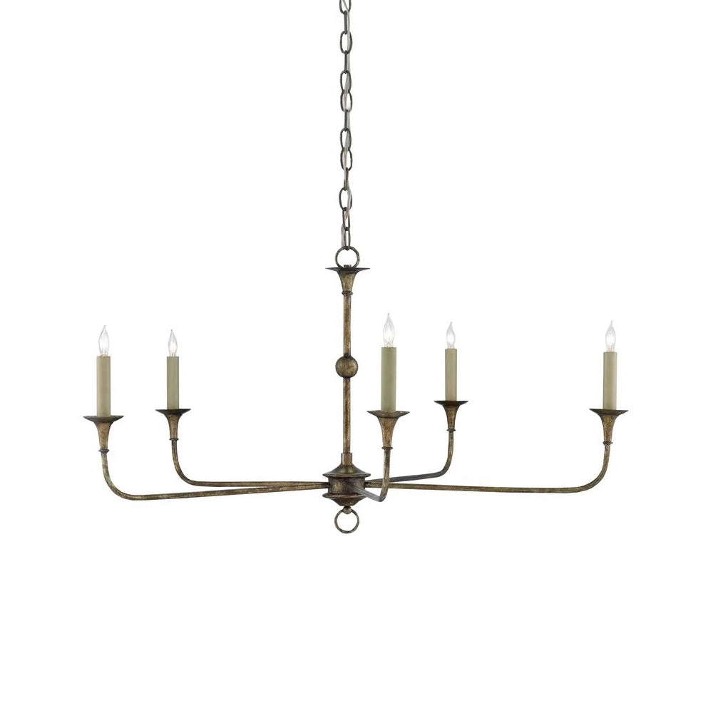 Unity Vintage Mid-Century Bronze Chandelier