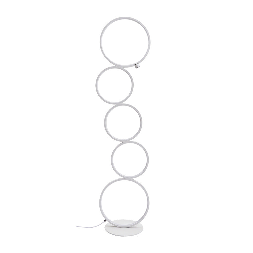 White Arisha multi-ring floor lamp