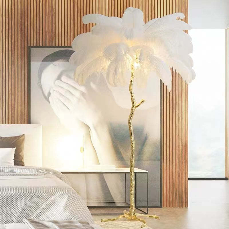 O'Moore | Nordic Luxury Floor/Table Lamp with Unique Ostrich Feather Shade | Elegant Lighting for Living Spaces 10