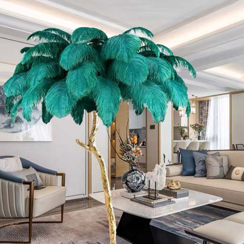 O'Moore | Nordic Luxury Floor/Table Lamp with Unique Ostrich Feather Shade | Elegant Lighting for Living Spaces 11