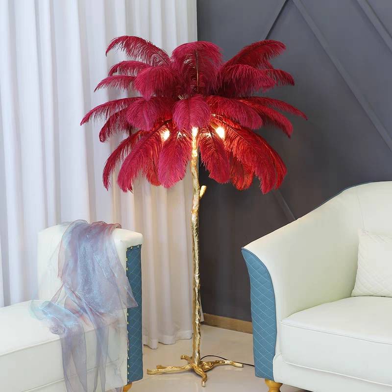 O'Moore | Nordic Luxury Floor/Table Lamp with Unique Ostrich Feather Shade | Elegant Lighting for Living Spaces 14