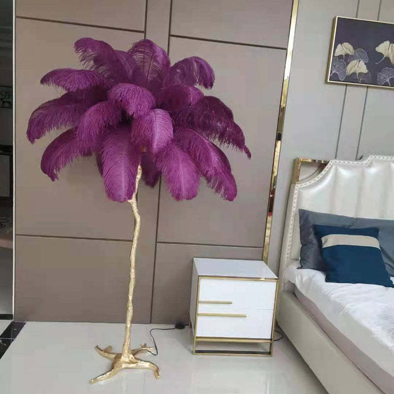 O'Moore | Nordic Luxury Floor/Table Lamp with Unique Ostrich Feather Shade | Elegant Lighting for Living Spaces 8