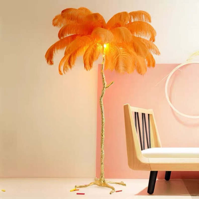 O'Moore | Nordic Luxury Floor/Table Lamp with Unique Ostrich Feather Shade | Elegant Lighting for Living Spaces 9
