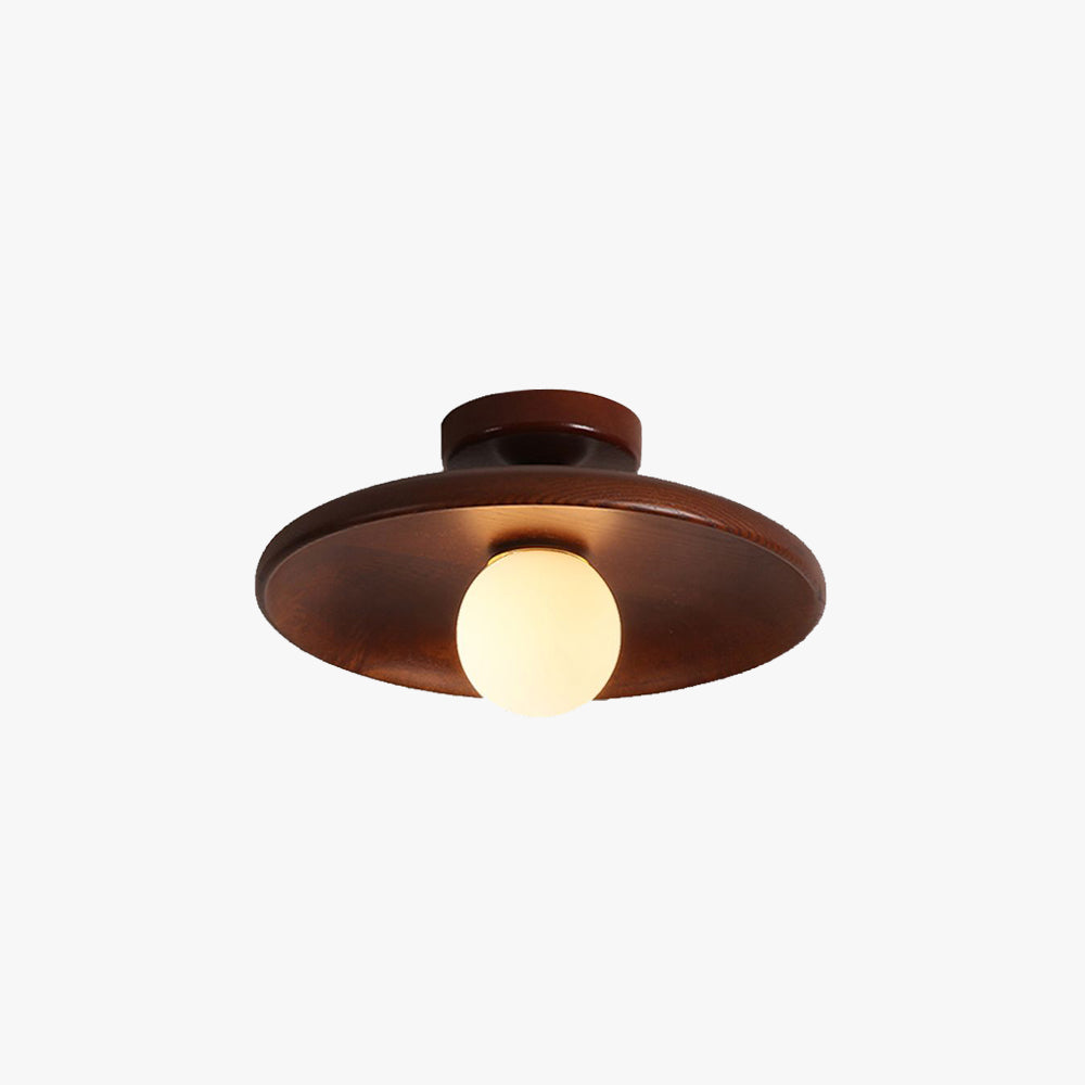 Oaki | Flush Mount Ceiling Light with Unique Bubble Design | Elegant Wood and Glass Fixture for Timeless Charm 1
