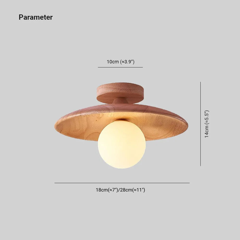 Oaki | Flush Mount Ceiling Light with Unique Bubble Design | Elegant Wood and Glass Fixture for Timeless Charm 3