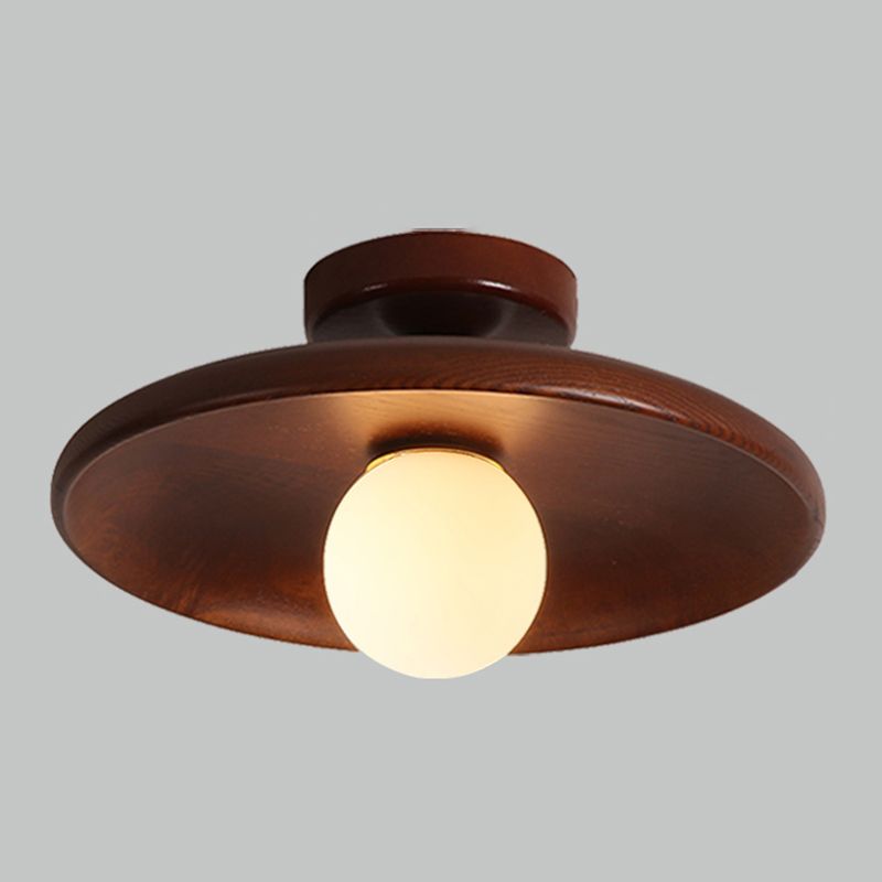 Oaki | Flush Mount Ceiling Light with Unique Bubble Design | Elegant Wood and Glass Fixture for Timeless Charm 6