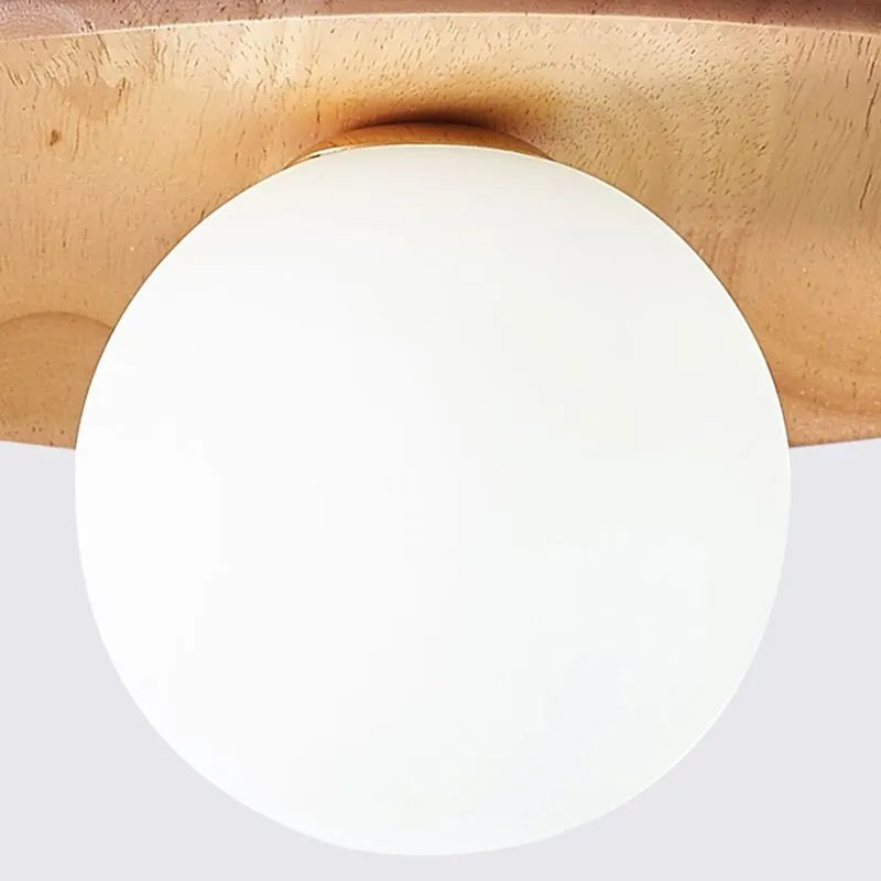 Oaki | Flush Mount Ceiling Light with Unique Bubble Design | Elegant Wood and Glass Fixture for Timeless Charm 8