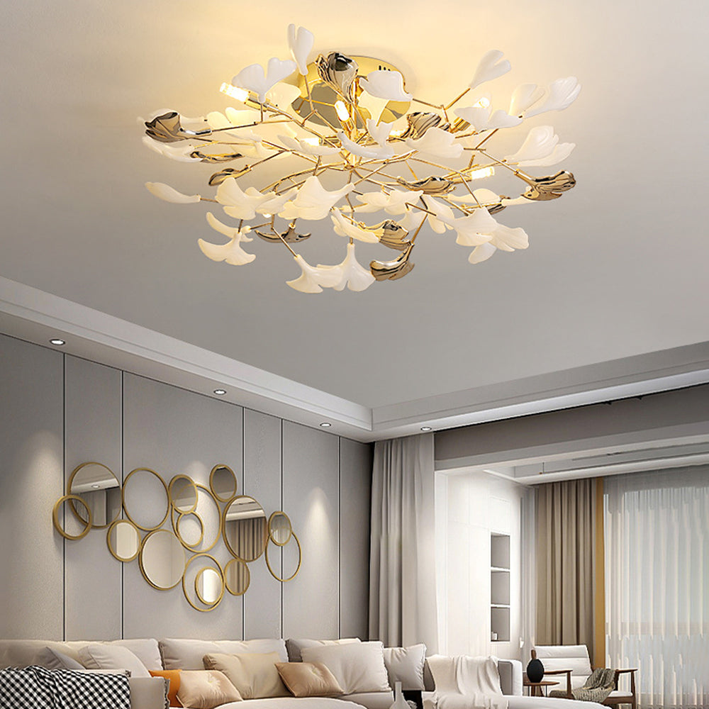 Olivia Collection | Flush Mount Ceiling Light with Luxurious Gold Finish | Elegant Illumination for Living Spaces 2