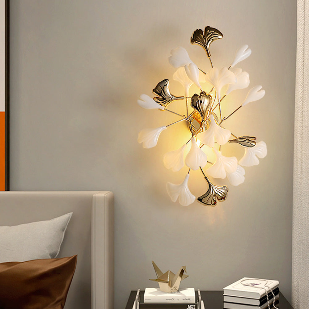 Olivia Collection | Wall Lamp with Elegant Floral Design | Ceramic & Metal for Cozy Indoor Ambiance 2