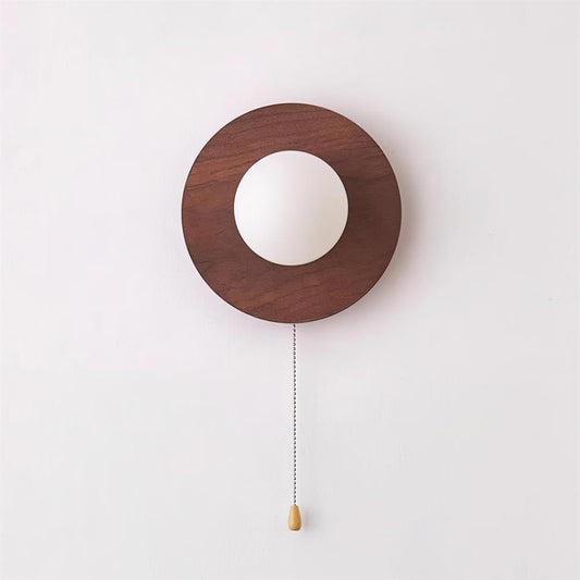 Olyne | Wooden Wall Lamp with Glass Shade - Dimmable Design for Indoor & Outdoor Use 0