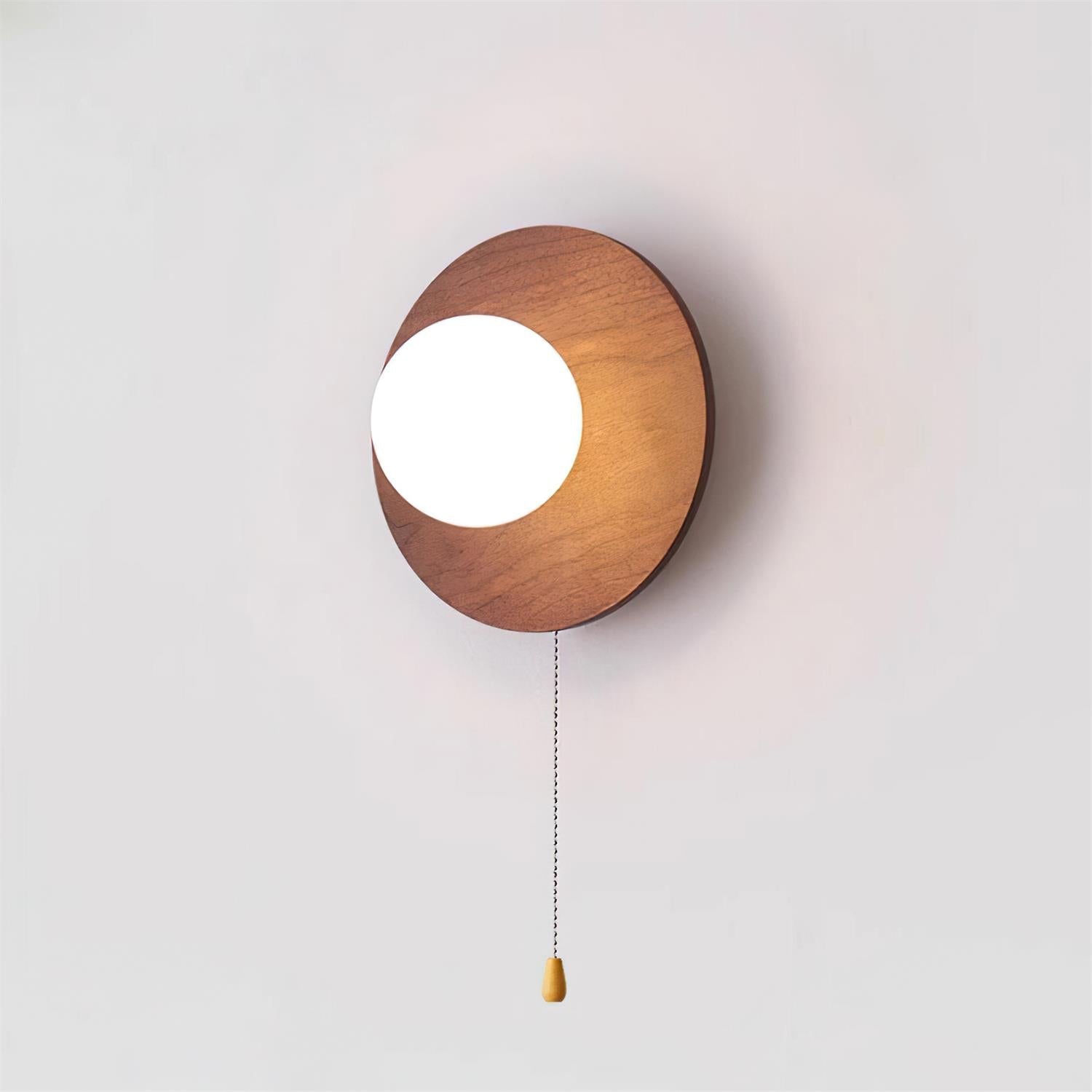Olyne | Wooden Wall Lamp with Glass Shade - Dimmable Design for Indoor & Outdoor Use 3