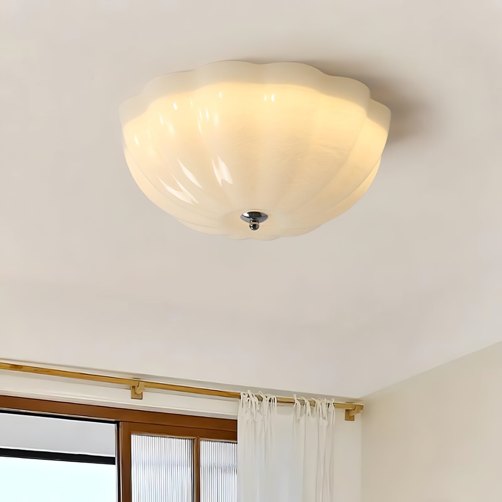 OpalShell | Elegant Modern Flush Mount Ceiling Light Fixture 1
